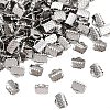 Tarnish Resistant 304 Stainless Steel Ribbon Crimp Ends STAS-S047-056-4