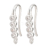 Brass Rhinestone Earring Hooks KK-C261-01B-P-1