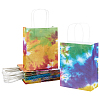   24Pcs Rectangle with Tie-Dye Pattern Kraft Paper Bag CARB-PH0002-08-1