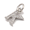 Initial Letter Brass with Cubic Zirconia Charms KK-Q814-26K-P-2