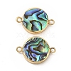 Natural Paua Shell Connector Charms PEAR-P004-58KCG-2