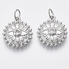 Brass Micro Pave Cubic Zirconia Pendants KK-R130-005P-NF-1