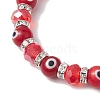 4Pcs 4 Colors Evil Eye Handmade Lampwork & Electroplated Glass Stretch Bracelet Sets BJEW-TA00520-4