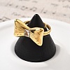 304 Stainless Steel Glass Finger Rings RJEW-Q012-22G-2