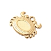 304 Stainless Steel Pendant Cabochon Settings STAS-B113-09G-06-2