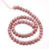 Natural Rhodonite Round Bead Strands G-G735-09-4mm-2