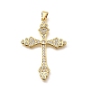 Rack Plating Brass Micro Pave Cubic Zirconia Pendants KK-L226-005G-11-1