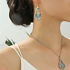 Bohemian Style Zinc Alloy & Synthetic Turquoise Pendant Necklaces & Dangle Earrings Sets WG40DB6-03-1