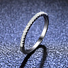 Rhodium Plated 925 Sterling Silver Micro Pave Cubic Zirconia Plain Band Rings WGF7D9C-06-1