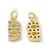 Real 18K Gold Plated Brass Micro Pave Clear Cubic Zirconia Charms KK-E068-VB452-B-1