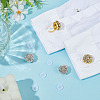 8Pcs 2 Colors Brass Rhinestone Cufflinks KK-ME0003-83-5