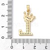 Rack Plating Brass Micro Pave Cubic Zirconia Pendants KK-D535-01L-RS-3