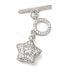 Brass Micro Pave Clear Cubic Zirconia Toggle Clasps KK-N254-81P-1