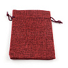 Polyester Imitation Burlap Packing Pouches Drawstring Bags LS-ABAG-R005-14x10-06-1
