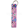 PU Leather Rectangle with Evil Eye Keychain PW-WG8C289-10-1