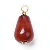 Natural Carnelian/Red Agate Bead Pendants PALLOY-JF00865-3