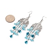 Glass Teardrop Tassel Chandelier Earrings EJEW-TA00184-02-3