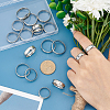 Unicraftale 18Pcs 9 Szie Stainless Steel Simple Plain Band Ring for Women RJEW-UN0002-57-4