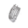 Brass Micro Pave Clear Cubic Zirconia Finger Rings RJEW-S398-01P-4