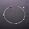 SHEGRACE Rhodium Plated 925 Sterling Silver 2-Layered Anklet JA26A-2