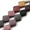 Dyed Natural Lava Rock Beads Strands G-A264-A03-01A-1