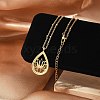 304 Stainless Steel Pendant Necklaces for Women NJEW-S435-02G-B-1