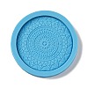 DIY Mandala Pattern Flat Round Coaster Food Grade Silicone Molds DIY-G083-05A-1