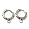 201 Stainless Steel Huggie Hoop Earrings Findings STAS-A167-01F-P-1