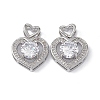 Brass Clear Cubic Zirconia Pendants KK-E068-VA121-1-2