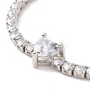 Clear Cubic Zirconia Tennis Bracelet with Heart BJEW-E015-03P-2