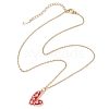 5Pcs 5 Styles Valentine's Day Heart Alloy Red Enamel Pendant Necklaces NJEW-JN05138-5