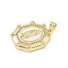 Brass Micro Pave Clear Cubic Zirconia Pendants KK-B141-48G-02-2