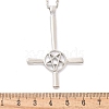 Cross & Star Alloy Pendant Pendant Twisted Chain Necklaces for Women NJEW-NH0001-03P-5