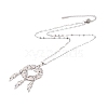 Non-Tarnish Woven Net/Web with Feather 304 Stainless Steel Pendant Necklaces for Women NJEW-G087-01P-3