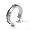 304 Stainless Steel Grooved Cuff Ring Settings RJEW-WH0009-01D-1