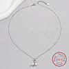 Rhodium Plated 925 Sterling Silver Pendant Necklaces IZ0556-2