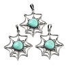 Synthetic Turquoise Spider Web Pendants G-Q163-09AS-01-1