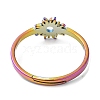 Ion Plating(IP) 304 Stainless Steel Flower Adjustable Ring for Women RJEW-M149-03RC-2