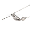 Non-Tarnish 304 Stainless Steel Dapped Chain Necklace for Women NJEW-G104-02P-3