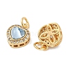 Brass Micro Pave Cubic Zirconia Charms KK-P283-03G-2