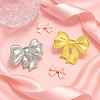 2Pcs 2 Colors Bowknot Alloy Adjustable Finger Rings RJEW-HY0001-25-3