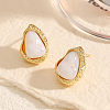 Fashionable Brass Irregular Geometric Imitation Pearl Stud Earrings AH5937-2