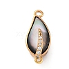 Brass & Black Lip Shell & Epoxy Resin Box Clasps KK-P291-26G-01-1