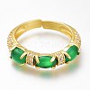 Adjustable Brass Micro Pave Cubic Zirconia Cuff Rings ZIRC-I049-42G-3