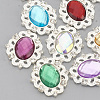 Alloy Acrylic Rhinestone Cabochons RB-N050-01-24S-1