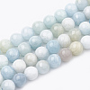 Natural Aquamarine Beads Strands G-S333-6mm-003-1