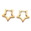 304 Stainless Steel Star Huggie Hoop Earrings STAS-J033-05G-1