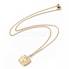Ion Plating(IP) 304 Stainless Steel Square with Cupid Pendant Necklace for Women NJEW-E014-03G-3