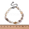 Natural Grey Agate Beaded Bracelets for Women G-P563-07P-22-5