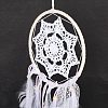 Iron Woven Web/Net with Feather Pendant Decorations AJEW-P097-01-3